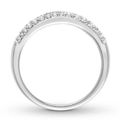 Diamond Anniversary Band 1/2 Ct Tw Round-cut 14K White Gold 5 Diamond Anniversary Band 1/2 Ct Tw Round-cut 14K White Gold -Vrai shop V 533138602 2 800