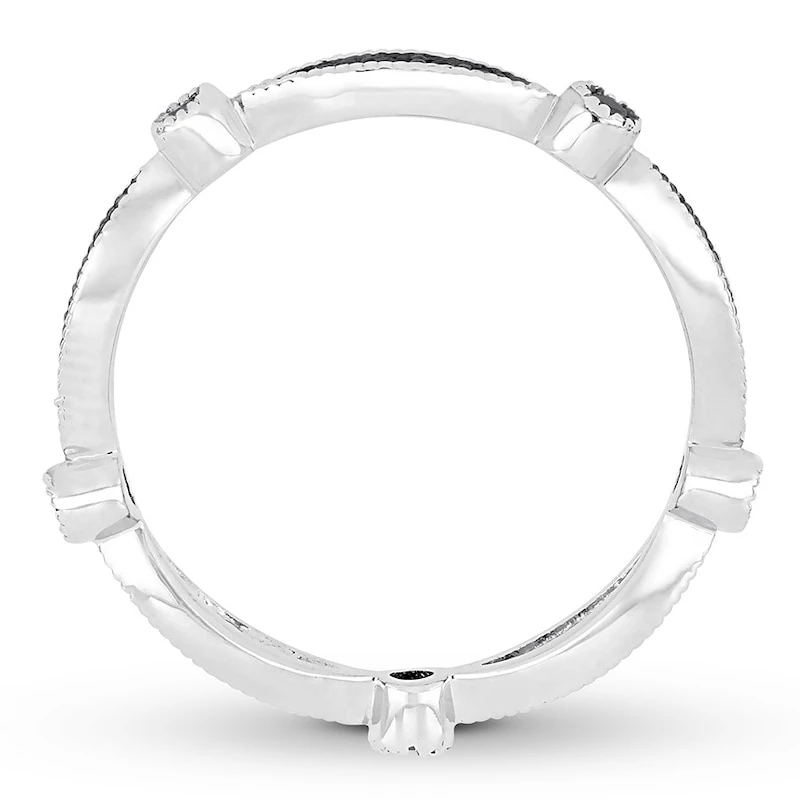 Black Diamond Anniversary Band 1/4 Ct Tw 10K White Gold 2 Black Diamond Anniversary Band 1/4 Ct Tw 10K White Gold - Image 2