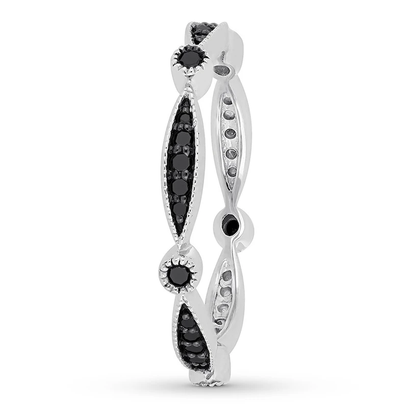 Black Diamond Anniversary Band 1/4 Ct Tw 10K White Gold 3 Black Diamond Anniversary Band 1/4 Ct Tw 10K White Gold - Image 3