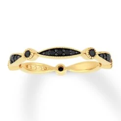 Black Diamond Anniversary Band 1/4 Ct Tw 10K Yellow Gold