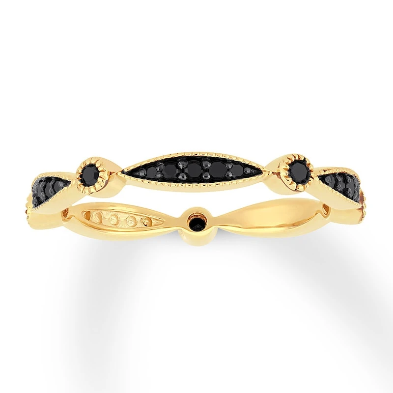 Black Diamond Anniversary Band 1/4 Ct Tw 10K Yellow Gold 1 Black Diamond Anniversary Band 1/4 Ct Tw 10K Yellow Gold