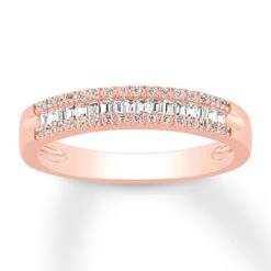 Diamond Anniversary Band 1/5 Ct Tw Round/Baguette 10K Rose Gold