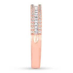 Diamond Anniversary Band 1/5 Ct Tw Round/Baguette 10K Rose Gold -Vrai shop V 533154605 2 800