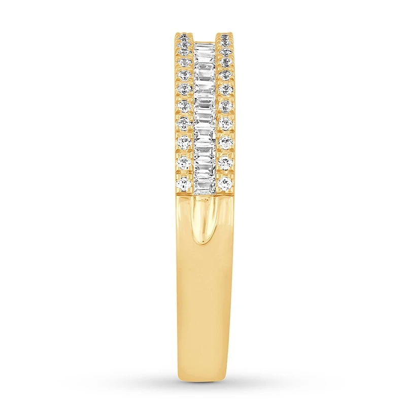 Diamond Anniversary Band 1/5 Ct Tw 10K Yellow Gold 3 Diamond Anniversary Band 1/5 Ct Tw 10K Yellow Gold - Image 3