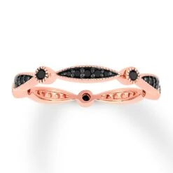 Black Diamond Anniversary Band 1/4 Ct Tw 10K Rose Gold