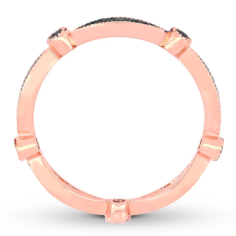 Black Diamond Anniversary Band 1/4 Ct Tw 10K Rose Gold 2 Black Diamond Anniversary Band 1/4 Ct Tw 10K Rose Gold - Image 2