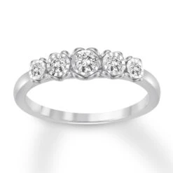Diamond Anniversary Band 1/4 Ct Tw Round-cut 10K White Gold