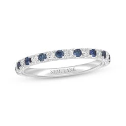 Neil Lane Sapphire Anniversary Band 1/5 Ct Tw Diamonds 14K Gold