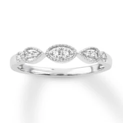 Diamond Anniversary Band 1/10 Ct Tw Round-cut 10K White Gold