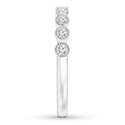 Diamond Anniversary Band 1/5 Ct Tw Round-cut 10K White Gold -Vrai shop V 533260307 2 800