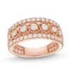 Diamond Anniversary Band 1 Ct Tw Round-cut 10K Rose Gold