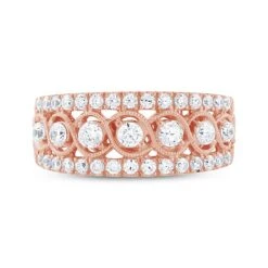 Diamond Anniversary Band 1 Ct Tw Round-cut 10K Rose Gold -Vrai shop V 533305900 3 800