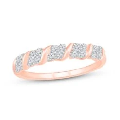 Diamond Anniversary Ring 1/3 Ct Tw 10K Rose Gold