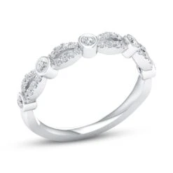 Diamond Anniversary Ring 1/4 Ct Tw 10K White Gold -Vrai shop V 533307601 3 800