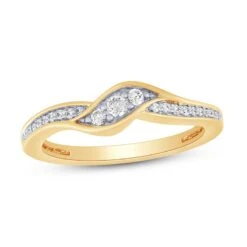 Diamond Anniversary Ring 1/6 Ct Tw 10K Yellow Gold