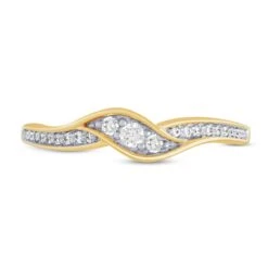 Diamond Anniversary Ring 1/6 Ct Tw 10K Yellow Gold -Vrai shop V 533317006 3 800