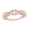 Diamond Anniversary Ring 1/5 Ct Tw 10K Rose Gold