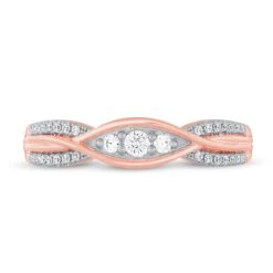 Diamond Anniversary Ring 1/5 Ct Tw 10K Rose Gold -Vrai shop V 533317309 2 800
