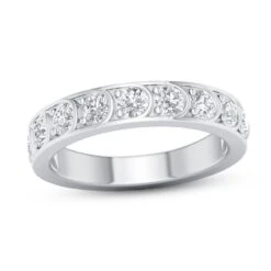 Diamond Anniversary Ring 1 Ct Tw 14K White Gold