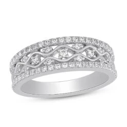 Diamond Anniversary Ring 1/2 Ct Tw 10K White Gold