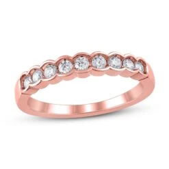 Diamond Anniversary Ring 1/3 Ct Tw In 14K Rose Gold