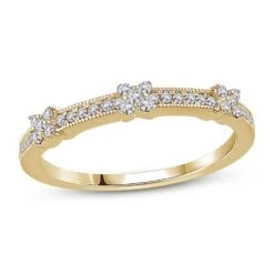 Diamond Anniversary Ring 1/6 Ct Tw In 10K Yellow Gold
