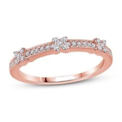 Diamond Anniversary Ring 1/6 Ct Tw In 10K Rose Gold