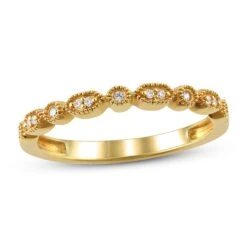 Diamond Anniversary Ring 1/15 Ct Tw In 10K Yellow Gold