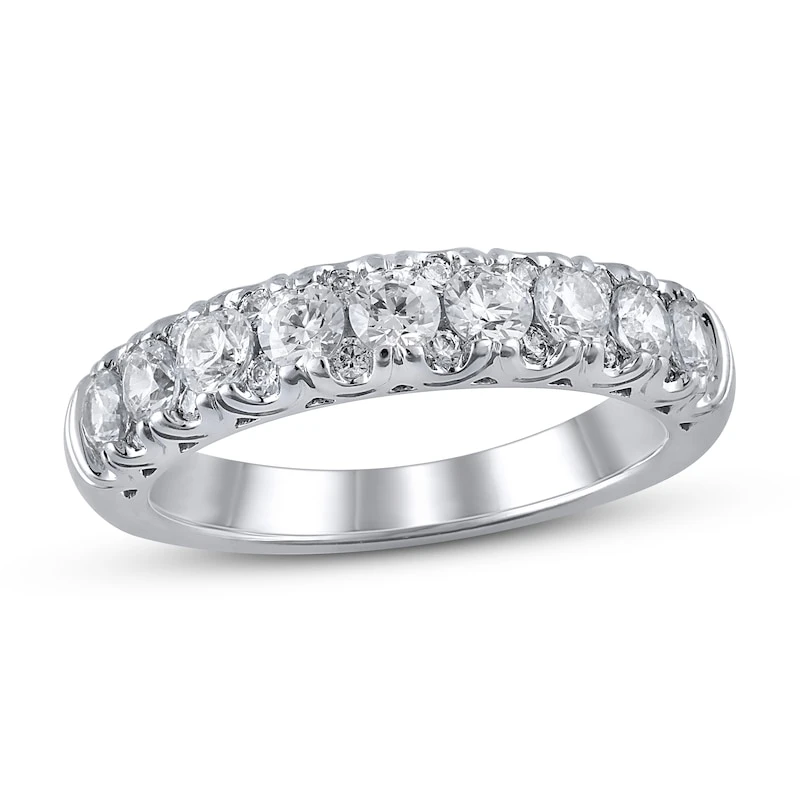 Diamond Anniversary Ring 1 Ct Tw In 14K White Gold 1 Diamond Anniversary Ring 1 Ct Tw In 14K White Gold