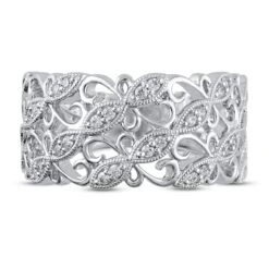 Diamond Anniversary Ring 1/6 Ct Tw In 10K White Gold -Vrai shop V 533363406 2 800