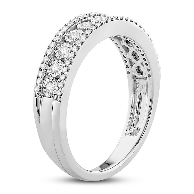 Diamond Anniversary Ring 1/3 Ct Tw 10K White Gold 2 Diamond Anniversary Ring 1/3 Ct Tw 10K White Gold - Image 2