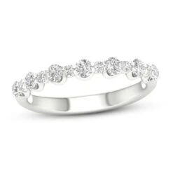 Diamond Anniversary Ring 1/2 Ct Tw Round-cut 14K White Gold