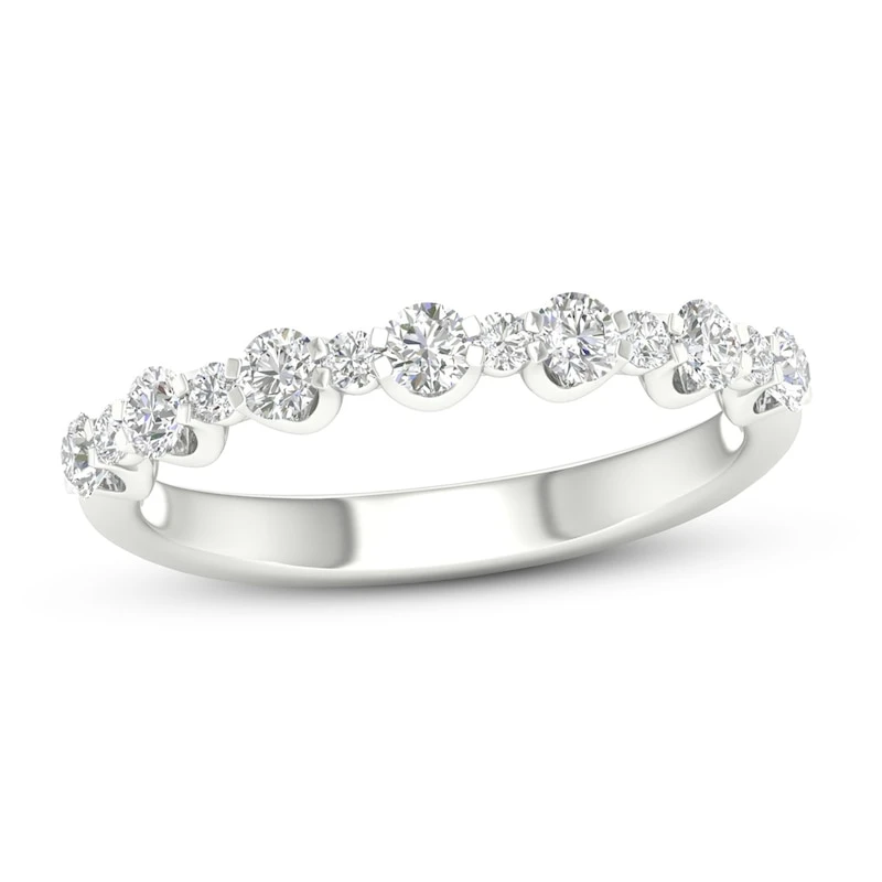 Diamond Anniversary Ring 1/2 Ct Tw Round-cut 14K White Gold 1 Diamond Anniversary Ring 1/2 Ct Tw Round-cut 14K White Gold