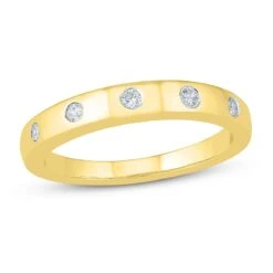 Diamond Anniversary Ring 1/6 Ct Tw Round-cut 10K Yellow Gold