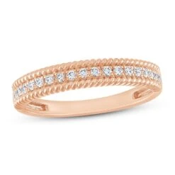 Diamond Anniversary Ring 1/5 Ct Tw Round-cut 10K Rose Gold