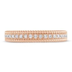 Diamond Anniversary Ring 1/5 Ct Tw Round-cut 10K Rose Gold -Vrai shop V 533435804 3 800