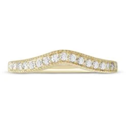 Diamond Contour Ring 1/5 Ct Tw Round-cut 14K Yellow Gold