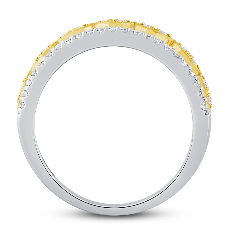 Diamond Anniversary Ring 1/2 Ct Tw Round-cut 14K Two-Tone Gold 3 Diamond Anniversary Ring 1/2 Ct Tw Round-cut 14K Two-Tone Gold - Image 3