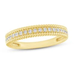Diamond Anniversary Ring 1/5 Ct Tw Round-cut 10K Yellow Gold