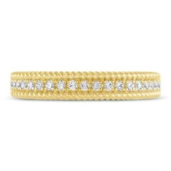 Diamond Anniversary Ring 1/5 Ct Tw Round-cut 10K Yellow Gold -Vrai shop V 533436907 3 800