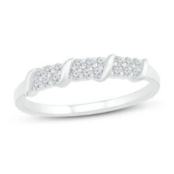 Diamond Anniversary Ring 1/5 Ct Tw Round-cut 10K White Gold