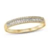 Diamond Anniversary Ring 1/4 Ct Tw Round/Baguette 10K Yellow Gold