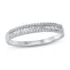 Diamond Anniversary Ring 1/4 Ct Tw Round/Baguette 10K White Gold