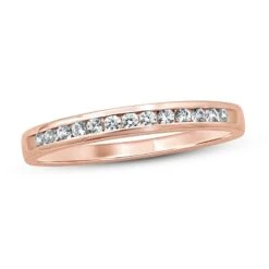 Diamond Anniversary Ring 1/6 Ct Tw Round-cut 10K Rose Gold