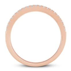 Diamond Anniversary Ring 1/2 Ct Tw Round/Baguette 10K Rose Gold 6 Diamond Anniversary Ring 1/2 Ct Tw Round/Baguette 10K Rose Gold -Vrai shop V 533480909 2 800