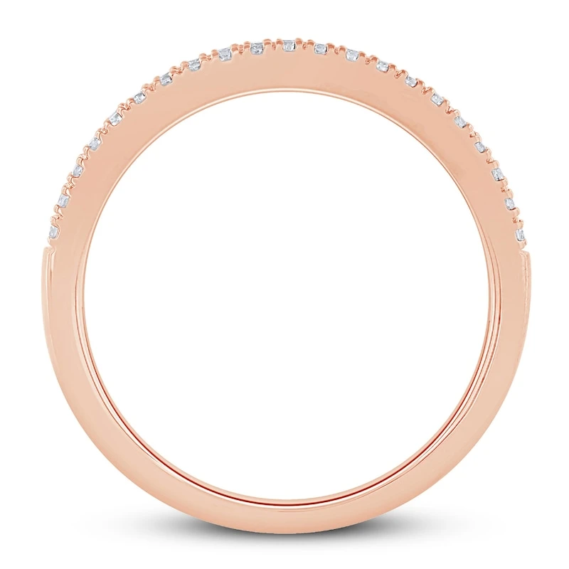 Diamond Anniversary Ring 1/2 Ct Tw Round/Baguette 10K Rose Gold 3 Diamond Anniversary Ring 1/2 Ct Tw Round/Baguette 10K Rose Gold - Image 3