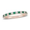 Neil Lane Emerald & Diamond Anniversary Ring 1/5 Ct Tw 14K Rose Gold