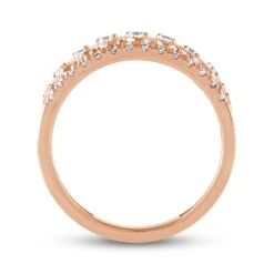 Diamond Anniversary Ring 1/2 Ct Tw Round-cut 10K Rose Gold -Vrai shop V 533518609 2 800