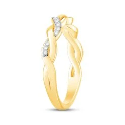 Diamond Anniversary Ring 1/10 Ct Tw Round-cut 10K Yellow Gold -Vrai shop V 533580801 1 800