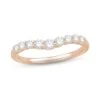 Diamond Contour Anniversary Ring 1/2 Ct Tw Round-cut 14K Rose Gold